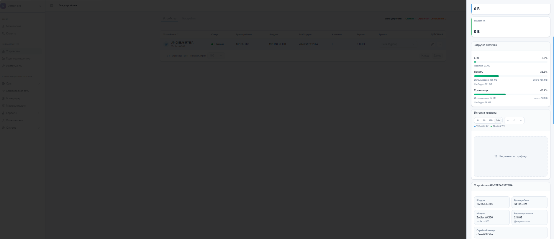 Карточка устройства