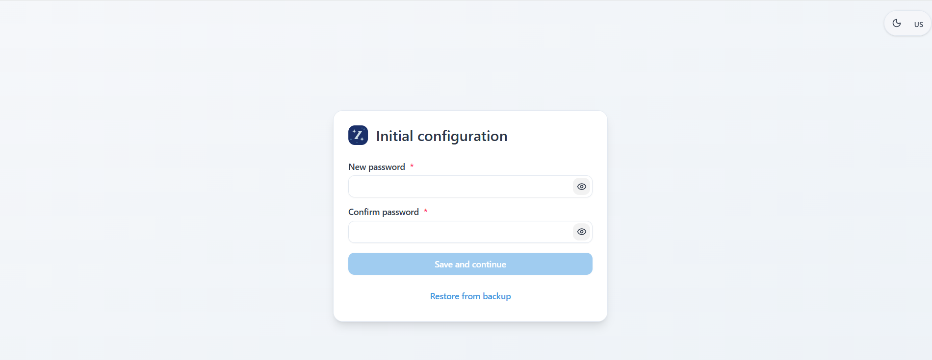 Первый запуск устройства